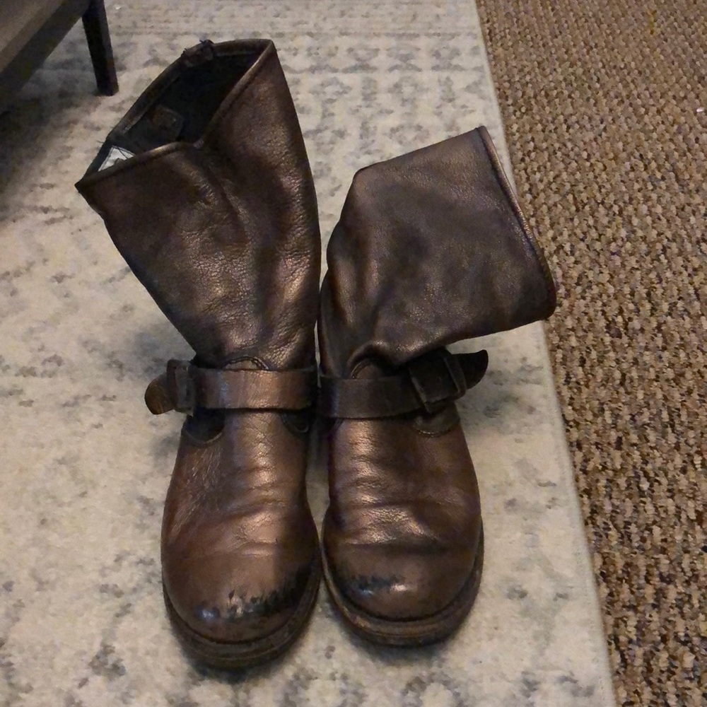 Metallic Frye Booties